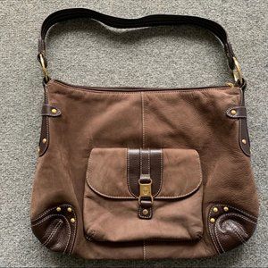 The Sak Brown Suede Leather Shoulder Bag
